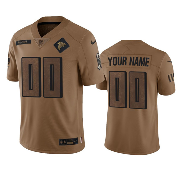 Mens Atlanta Falcons Active Player Custom 2023 Brown Salute To Setvice Limited Football Stitched Jersey->->Custom Jersey